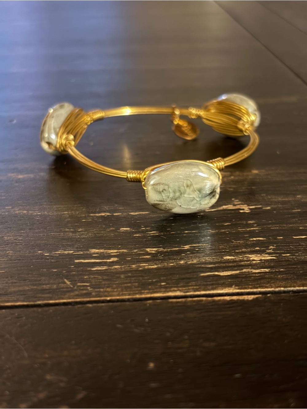 Bourbon and Bowties Stone and Wire Bracelet